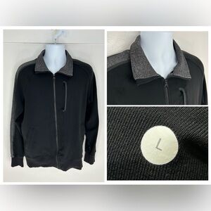 Lululemon Kung Fu Track Jacket II Black Herringbone Stripe Size Large Athleisure